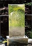 Köhko Fuente Muro XL, altura aprox. 175 cm, con iluminación LED de acero inoxidable, juego de agua para jardín, terraza