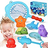 Lehoo Castle Juguetes Baño Bebe, Juguetes para Bañera Incluye Tiburón Seguro sin BPA, Juguetes Baño Bebe Juguetes para La Bañera Juguetes Piscina Bebes Niños