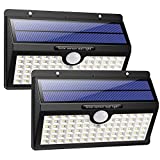 HETP Luz Solar/Foco Solar Exterior LED con Sensor de Movimiento Iluminación de Seguridad 2 Piezas Luces Solares/Lámpara Solar Exterior Inalámbrico Impermeable para JardÃn, Garaje, Camino