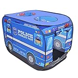 deAO Casita de Juegos Infantil Carpa para NiГ±os y NiГ±as Tienda con DiseГ±o Pop Up Auto Armable Montaje RГЎpido Actividades Recreativas al Interior y Exterior ГЃrea de Recreo (Furgoneta de PolicГa)