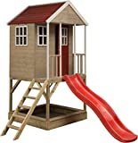 Wendi Toys | Casita infantil de madera para exterior | Casa de jardín de tipo abierto | casa de aventura nórdica en plataforma
