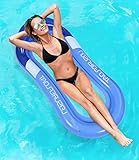 Birshe Piscina Tumbona Flotante,Piscina Tumbona Hamaca Colchoneta Inflable de Agua Flotante Hamaca Flotante para Adultos Colchoneta Hinchable de la Piscina Cama Flotante de Agua Hamaca Flotante Azul