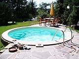 well2wellness® Sunny Pool Juego de Piscina Redonda – Piscina, Piscina Relajante, Piscina Redonda de 350 x 150 cm, Piscina de Pared de Acero, Juego Completo de 0,6 mm, Funda Interior Arena de 0,8 mm