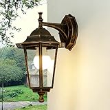 Aplique de pared Paris diseño retro de estilo rústico color cobre y bronce antiguo E27 impermeable IP44 Farol ideal para patio, balcón y jardín
