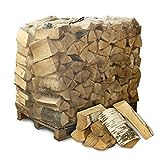 PALIGO Heizfuxx - Leña para chimenea, chimenea, barbacoa, estufa, ahumador, madera de abedul, seca, lista para horno, abedul, 33 cm, 1 metro = 1,4 SRM