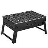 AGM Parrilla de Carbón, 43.5x30x24cm, Parrilla de Carbón Plegable Portátil para Picnic, viajes, patio o camping en el jardín (M:5-7 personas)