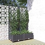 Festnight Jardinera con Celosia Macetero con Enrejado Jardinera Rectangular Macetas jardín Plantas Rosas balcón jardinería Interior Exterior 80 x 40 x 121,5 cm Gris Oscuro