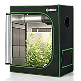 COSTWAY Armario de Cultivo, Tienda Hidropónica Mylar Reflectante con Bandeja y Bolsa, Ventana de Observación y Doble Ventilación, Armario de Cultivo en el Interior (77 x 46,6 x 92 cm)