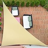 UIRWAY Toldo Vela de Sombra Triangular 5 x 5 x 5 m,185 g/m² HDPE ,Transpirable ,95% Protección Rayos UV para Patio, Jardín, Pérgola, Patio Trasero