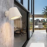 Aplique Moderno Nordico Aluminio Pequeño Exterior Blanco ip65, Lampara Pared Acero Focos Estanca para Cuadros,Espejo Baño,Dormitorio,Infantil,Lectura,Habitacion,Jardin,con Gu10 led Bombilla Calido
