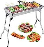 Uten Barbacoa Portátil de Acero Inoxidable Barbacoa Plegable Parrillada Asador al Aire Libre BBQ de Carbón para Cocinar Camping Senderismo Picnics…