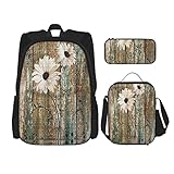 Juego de 3 mochilas rústicas de madera de granero con puerta de garaje de madera antigua, estilo de granja de los nativos americanos, bolsa de libros de arte, bolsa de viaje, trabajo, escuela, estuc