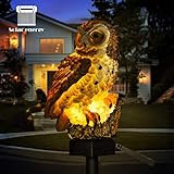 WHATOOK Luz Solar Exterior Búho de modelado,Luces Solares Inalámbricas Impermeables, Lámpara LED Energía Solar Césped, Luz Noche para Jardín, Terraza, Patio, Fiestas, Encendido Apagado Automático