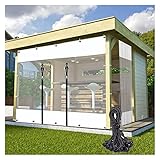 LGJEGD Pergolas para terraza Cortinas de Lona con Puerta con Cremallera, de 0,5 mm de PVC for la Veranda del Coche, 60 tamaños (Color : Clear, Size : 19.68x8.86'/6x2.7m)
