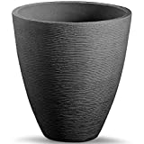 Deuba Macetero para plantas y flores Antracita 32L 40x42cm de Plástico irrompible para exterior e interior