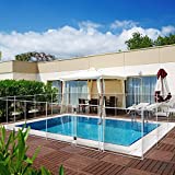Valla de Seguridad para Piscina (Tramo 5 Metros, Malla Blanca Poste Blanco)