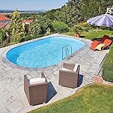 well2wellness® Sunny Pool - Piscina ovalada (630 x 360 x 120 cm, piscina de pared de acero de 0,6 mm, cubierta interior de 0,6 mm, pasamanos de PVC azul)