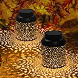 Farol Solar Exterior, Orelpo Luz Solar Exterior Jardin IP44 Impermeable, Lampara LED Solar Vintage para Decoracion Jardin, Patio, Terraza, Césped, Arboles, Fiesta, Navidad(2pcs)