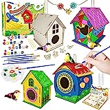Casitas de Pajaros Kits, 4 Piezas DIY Casa Pajaros, Manualidades para niños Artes y Manualidades de Madera para de 5 a 12 años, Casa de pájaros para Pintar de Bricolaje Creativo Regalo para Niños